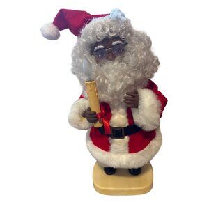 Santas Best Motionette African American With Candle 18" Light-Up Vintage